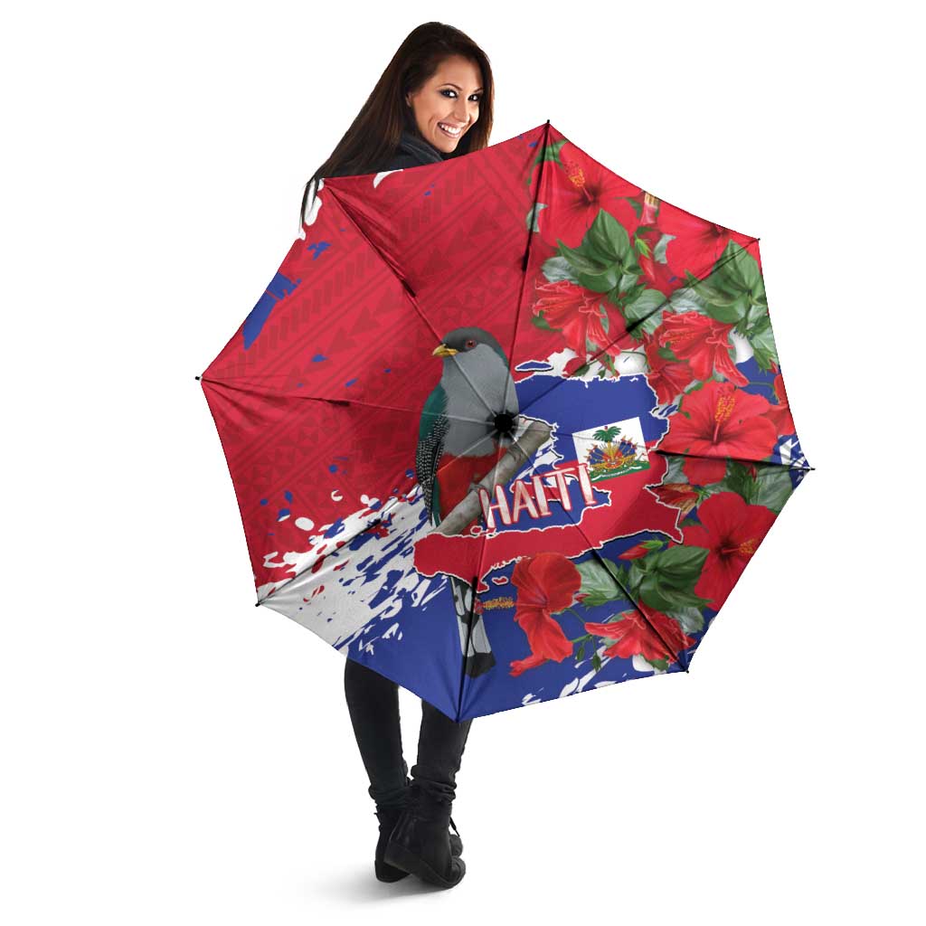 Haiti Independence Day Umbrella 1804 Proud Ayiti Map Hispaniolan Trogon - Wonder Print Shop