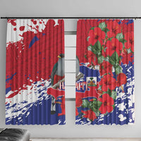 Haiti Independence Day Window Curtain 1804 Proud Ayiti Map Hispaniolan Trogon - Wonder Print Shop