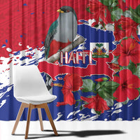Haiti Independence Day Window Curtain 1804 Proud Ayiti Map Hispaniolan Trogon - Wonder Print Shop
