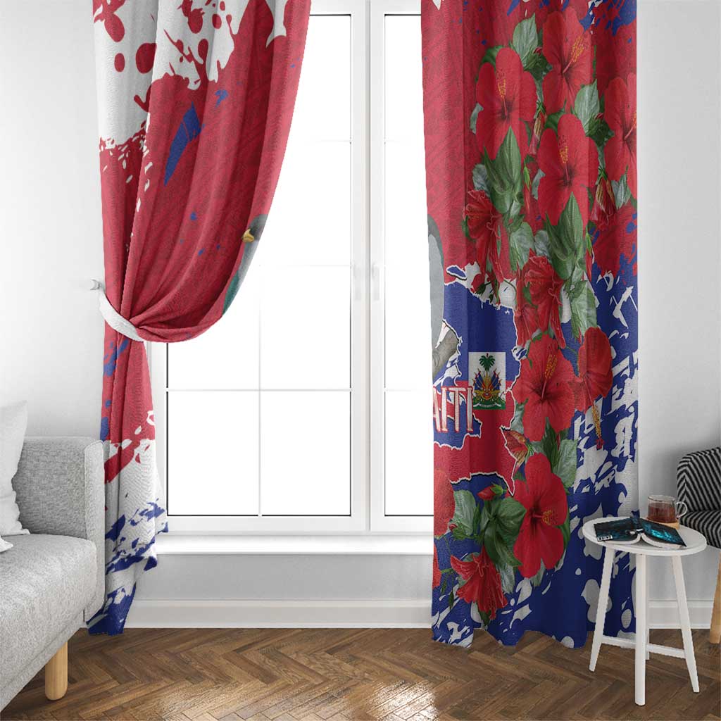 Haiti Independence Day Window Curtain 1804 Proud Ayiti Map Hispaniolan Trogon - Wonder Print Shop