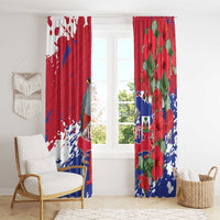 Haiti Independence Day Window Curtain 1804 Proud Ayiti Map Hispaniolan Trogon - Wonder Print Shop