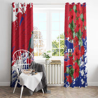 Haiti Independence Day Window Curtain 1804 Proud Ayiti Map Hispaniolan Trogon - Wonder Print Shop