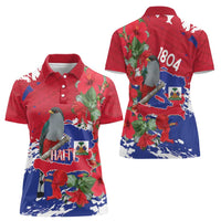 Haiti Independence Day Women Polo Shirt 1804 Proud Ayiti Map Hispaniolan Trogon - Wonder Print Shop