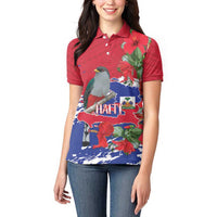 Haiti Independence Day Women Polo Shirt 1804 Proud Ayiti Map Hispaniolan Trogon - Wonder Print Shop