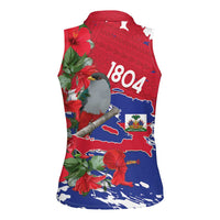 Haiti Independence Day Women Sleeveless Polo Shirt 1804 Proud Ayiti Map Hispaniolan Trogon - Wonder Print Shop