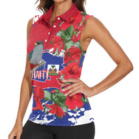 Haiti Independence Day Women Sleeveless Polo Shirt 1804 Proud Ayiti Map Hispaniolan Trogon - Wonder Print Shop