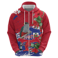 Haiti Independence Day Zip Hoodie 1804 Proud Ayiti Map Hispaniolan Trogon - Wonder Print Shop