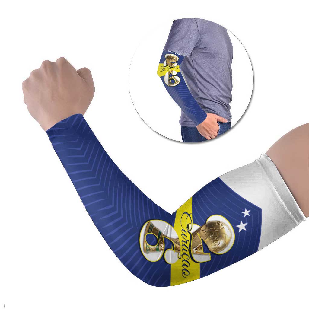 Personalized Curacao Football Arm Sleeves 2026 The Blue Wave is Rising - Wonder Print Shop