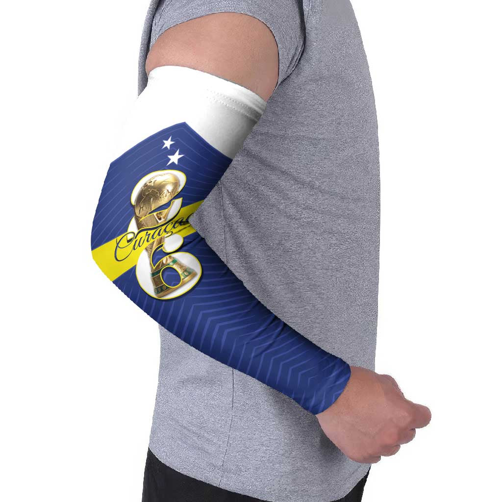 Personalized Curacao Football Arm Sleeves 2026 The Blue Wave is Rising - Wonder Print Shop
