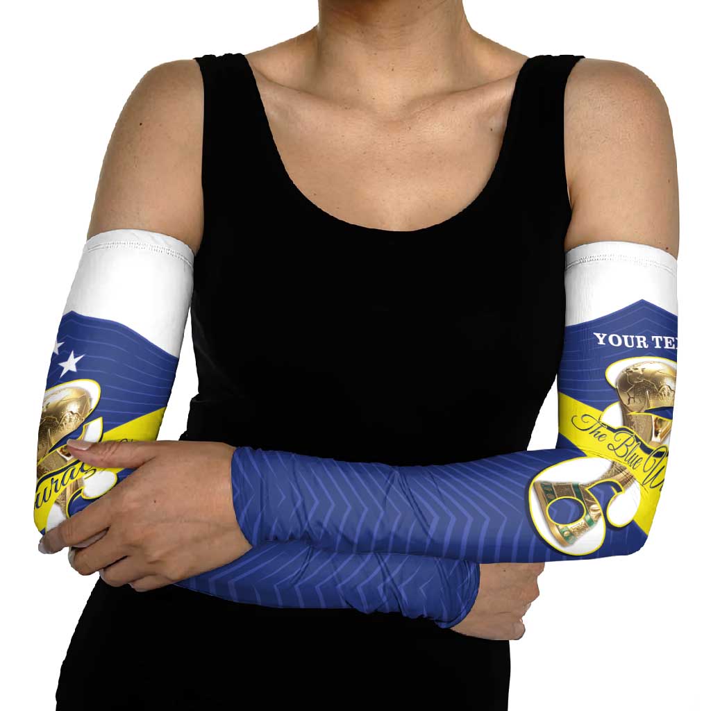 Personalized Curacao Football Arm Sleeves 2026 The Blue Wave is Rising - Wonder Print Shop