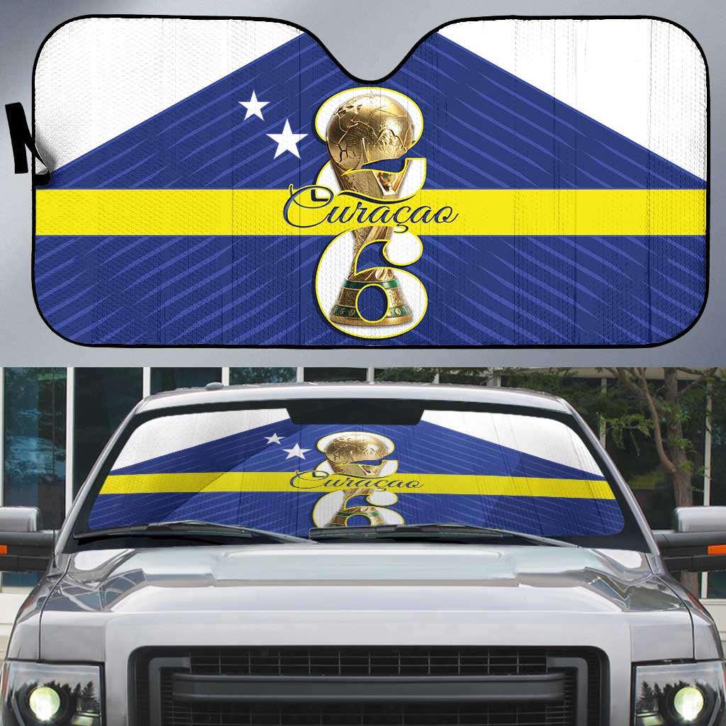 Curacao Football Auto Sun Shade 2026 The Blue Wave is Rising - Wonder Print Shop