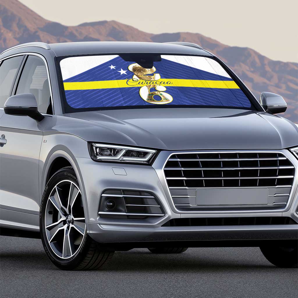 Curacao Football Auto Sun Shade 2026 The Blue Wave is Rising - Wonder Print Shop