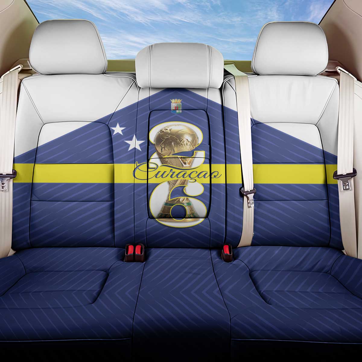 Curacao Football Back Car Seat Cover 2026 The Blue Wave is Rising - Wonder Print Shop