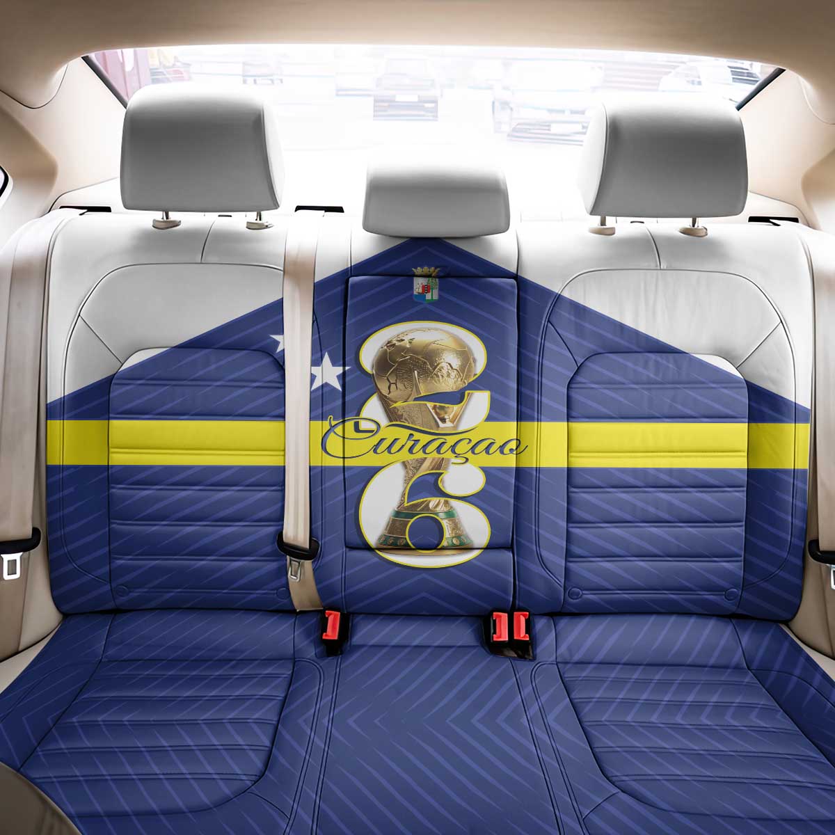 Curacao Football Back Car Seat Cover 2026 The Blue Wave is Rising - Wonder Print Shop