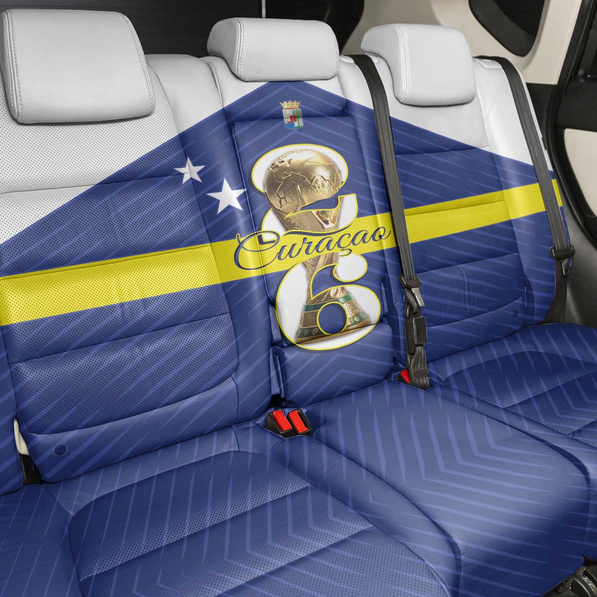 Curacao Football Back Car Seat Cover 2026 The Blue Wave is Rising - Wonder Print Shop