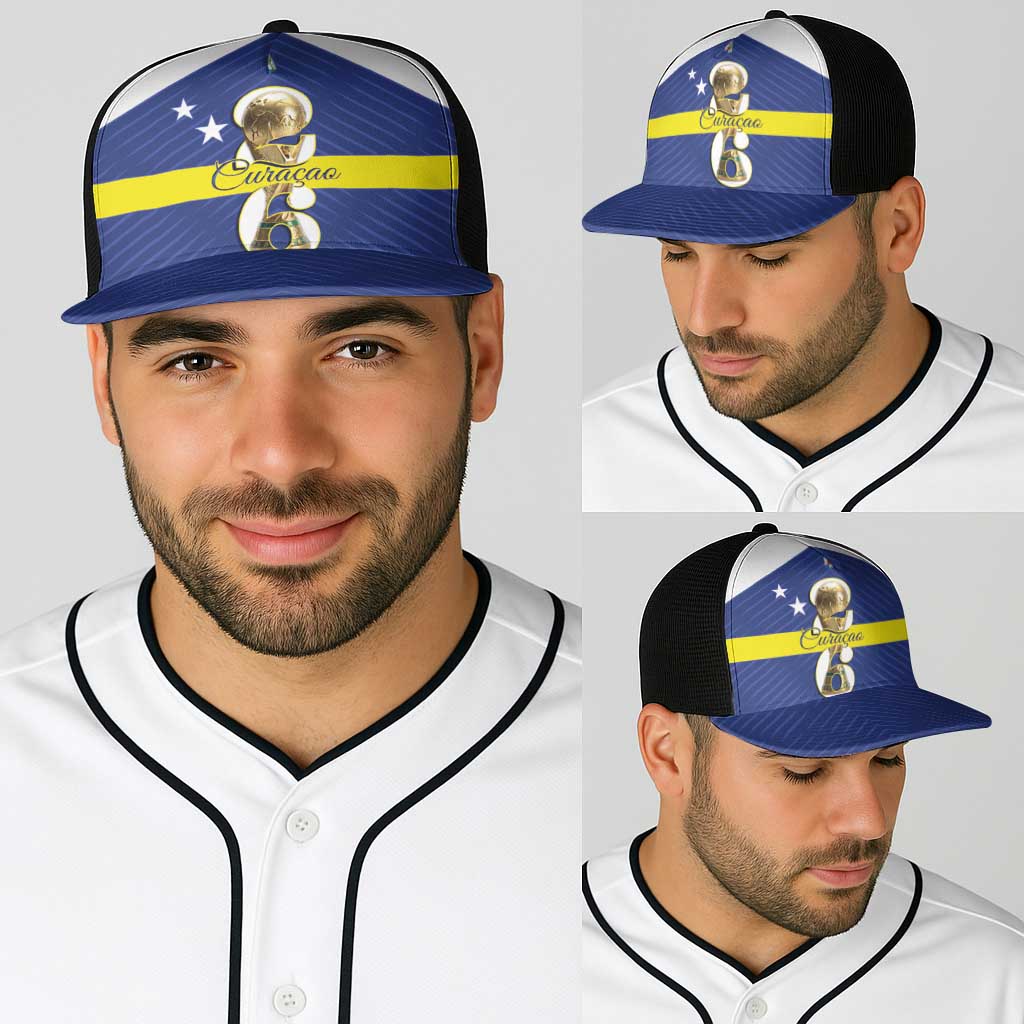 Curacao Football Baseball Net Cap 2026 The Blue Wave is Rising - Wonder Print Shop