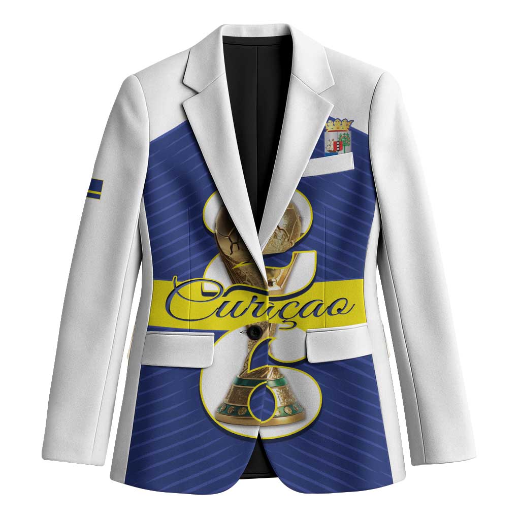 Personalized Curacao Football Blazer 2026 The Blue Wave is Rising - Wonder Print Shop