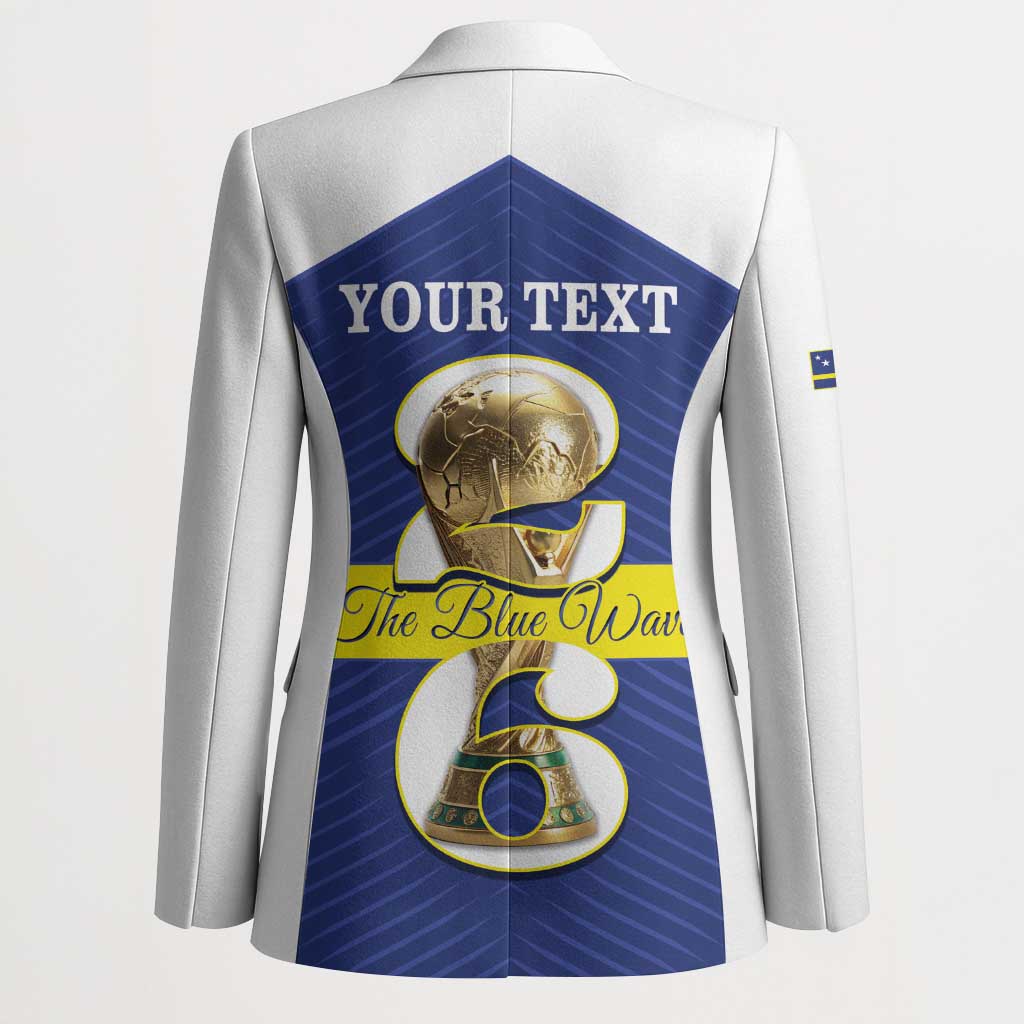 Personalized Curacao Football Blazer 2026 The Blue Wave is Rising - Wonder Print Shop