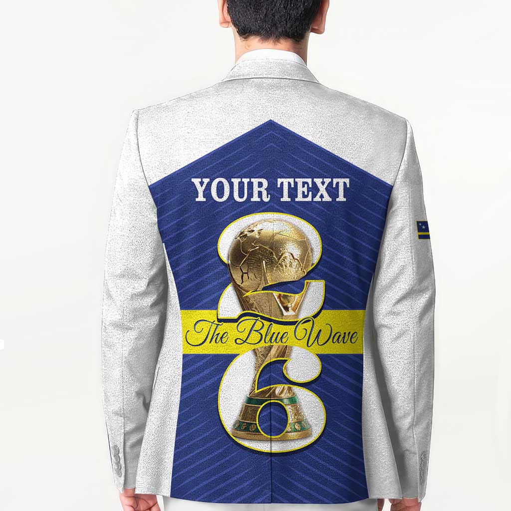 Personalized Curacao Football Blazer 2026 The Blue Wave is Rising - Wonder Print Shop