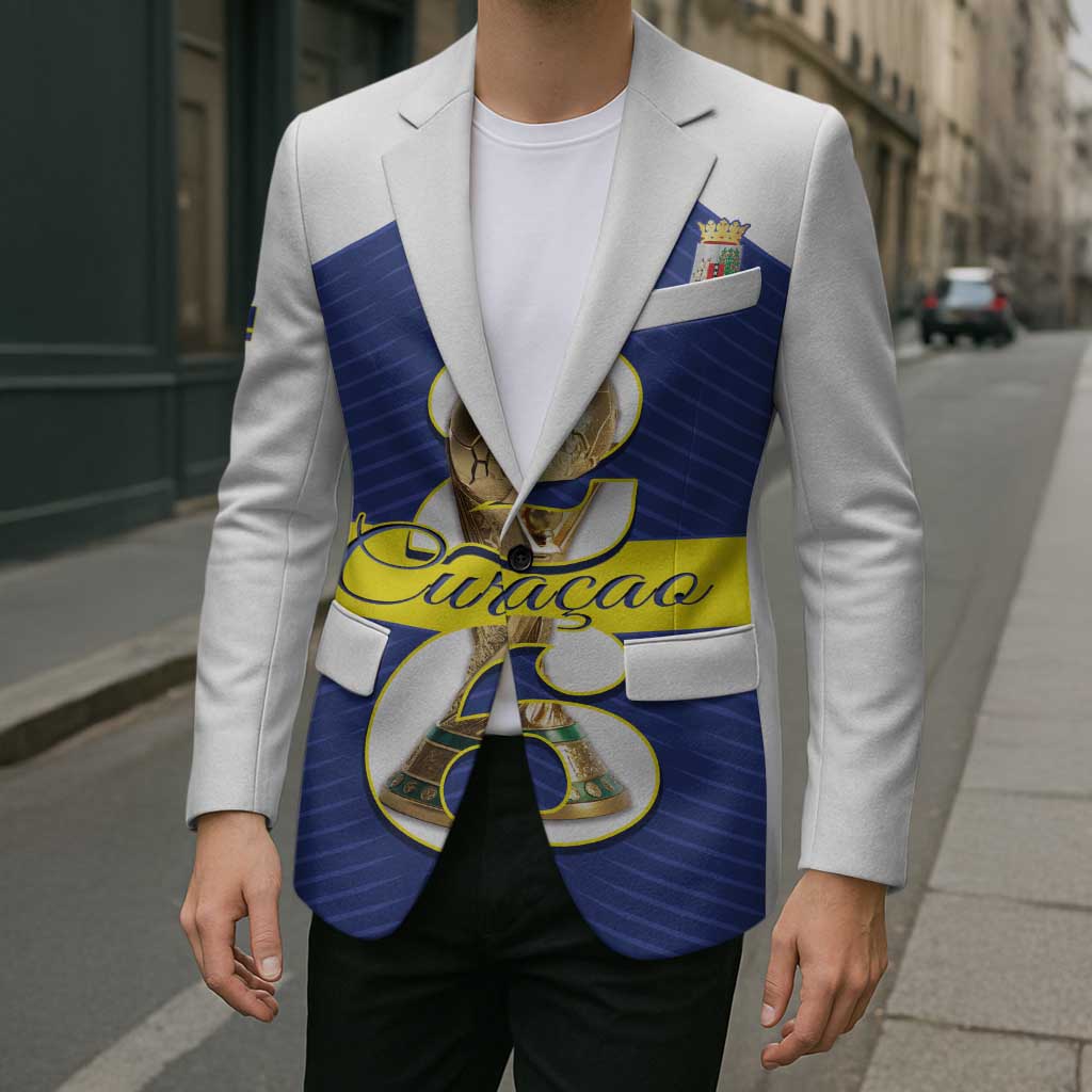 Personalized Curacao Football Blazer 2026 The Blue Wave is Rising - Wonder Print Shop