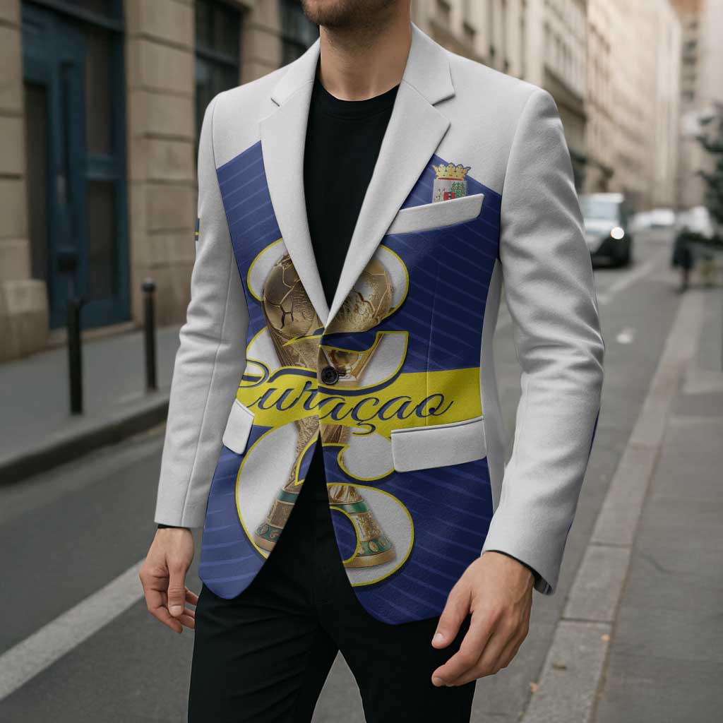 Personalized Curacao Football Blazer 2026 The Blue Wave is Rising - Wonder Print Shop