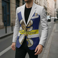 Personalized Curacao Football Blazer 2026 The Blue Wave is Rising - Wonder Print Shop