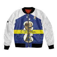 Personalized Curacao Football Bomber Jacket 2026 The Blue Wave is Rising - Wonder Print Shop