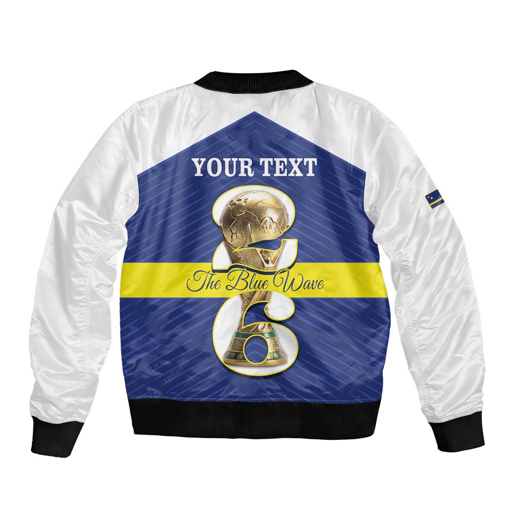 Personalized Curacao Football Bomber Jacket 2026 The Blue Wave is Rising - Wonder Print Shop