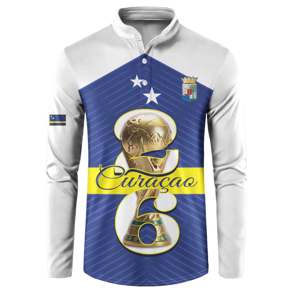 Personalized Curacao Football Button Sweatshirt 2026 The Blue Wave is Rising - Wonder Print Shop