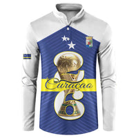 Personalized Curacao Football Button Sweatshirt 2026 The Blue Wave is Rising - Wonder Print Shop