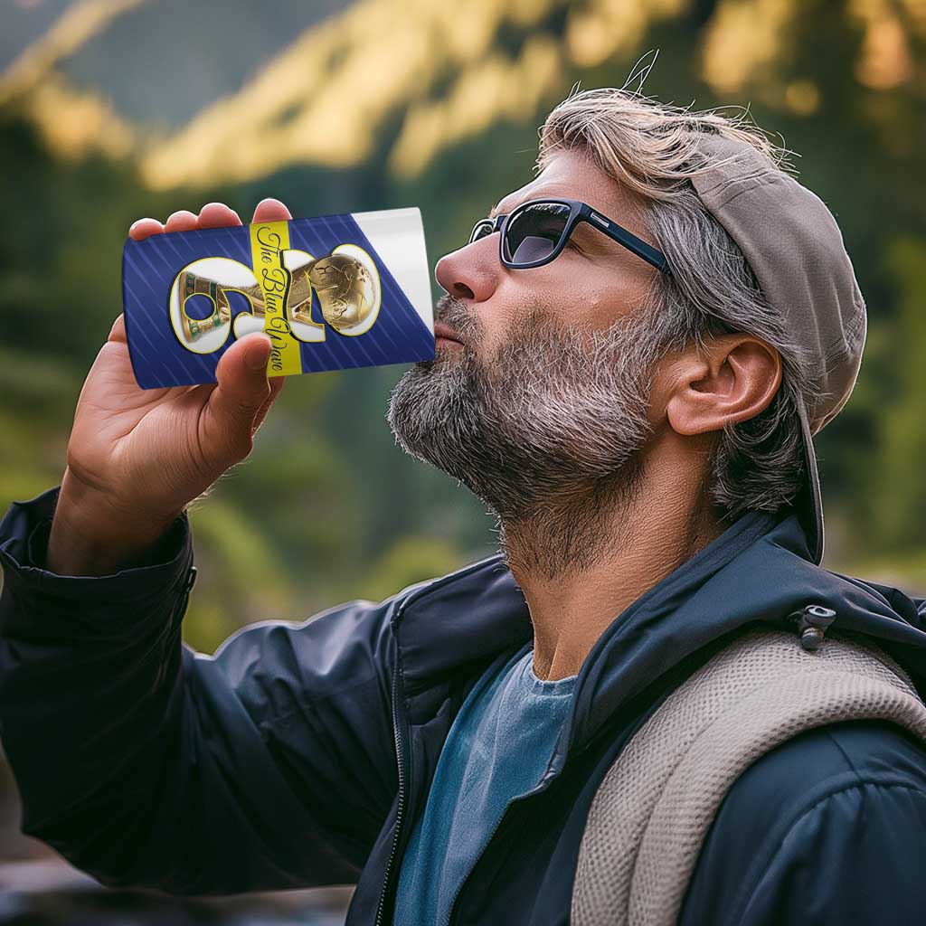 Personalized Curacao Football 4 in 1 Can Cooler Tumbler 2026 The Blue Wave is Rising - Wonder Print Shop