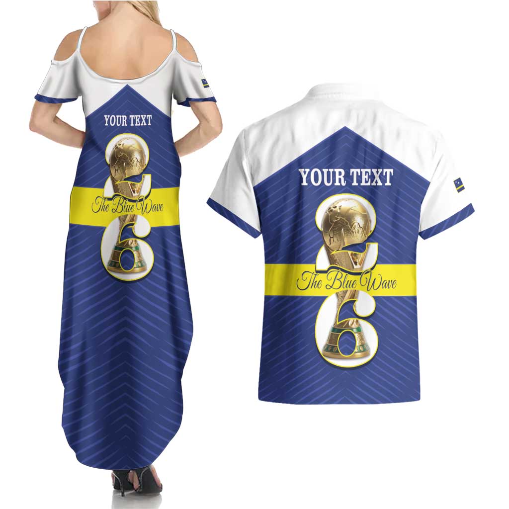 Personalized Curacao Football Couples Matching Summer Maxi Dress and Hawaiian Shirt 2026 The Blue Wave is Rising - Wonder Print Shop