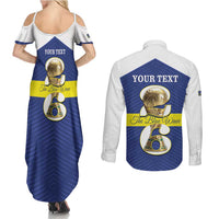 Personalized Curacao Football Couples Matching Summer Maxi Dress and Long Sleeve Button Shirt 2026 The Blue Wave is Rising - Wonder Print Shop