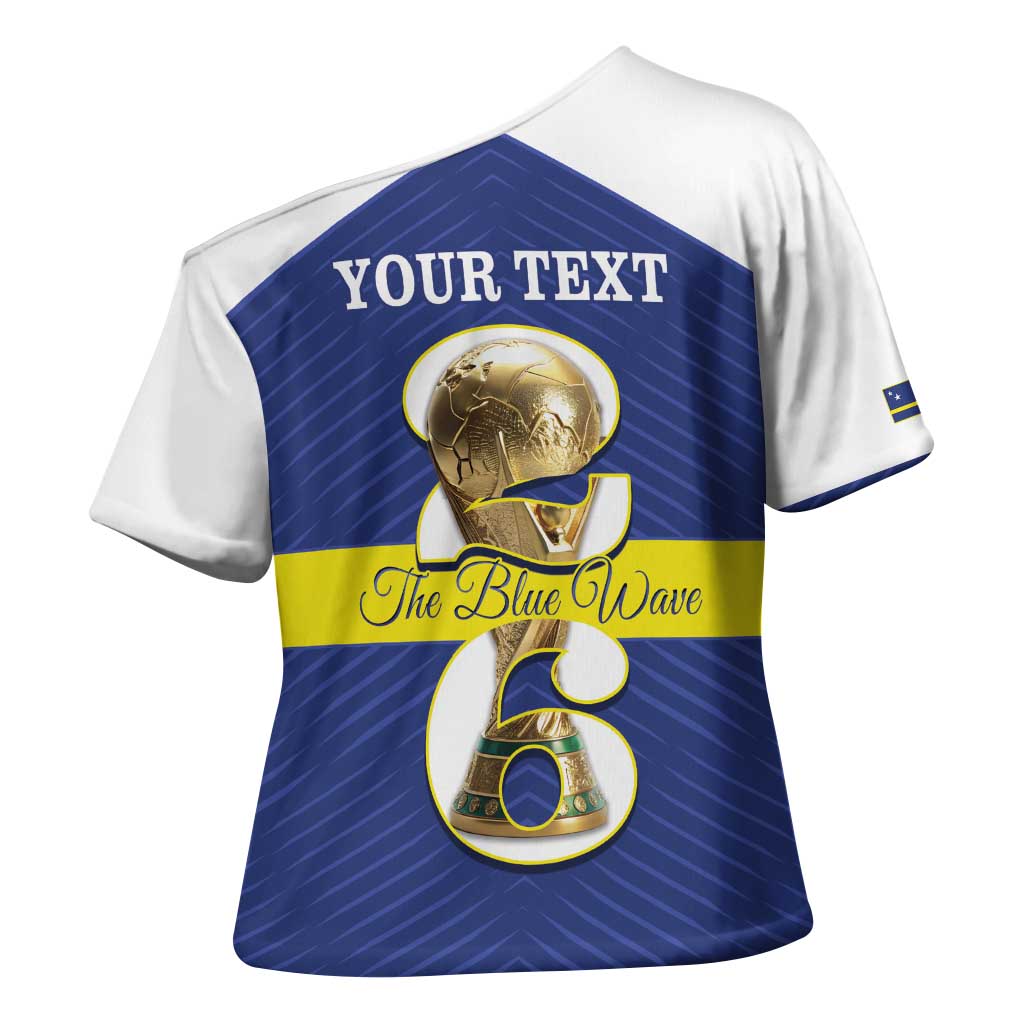 Personalized Curacao Football Cross Shoulder Shirt 2026 The Blue Wave is Rising - Wonder Print Shop