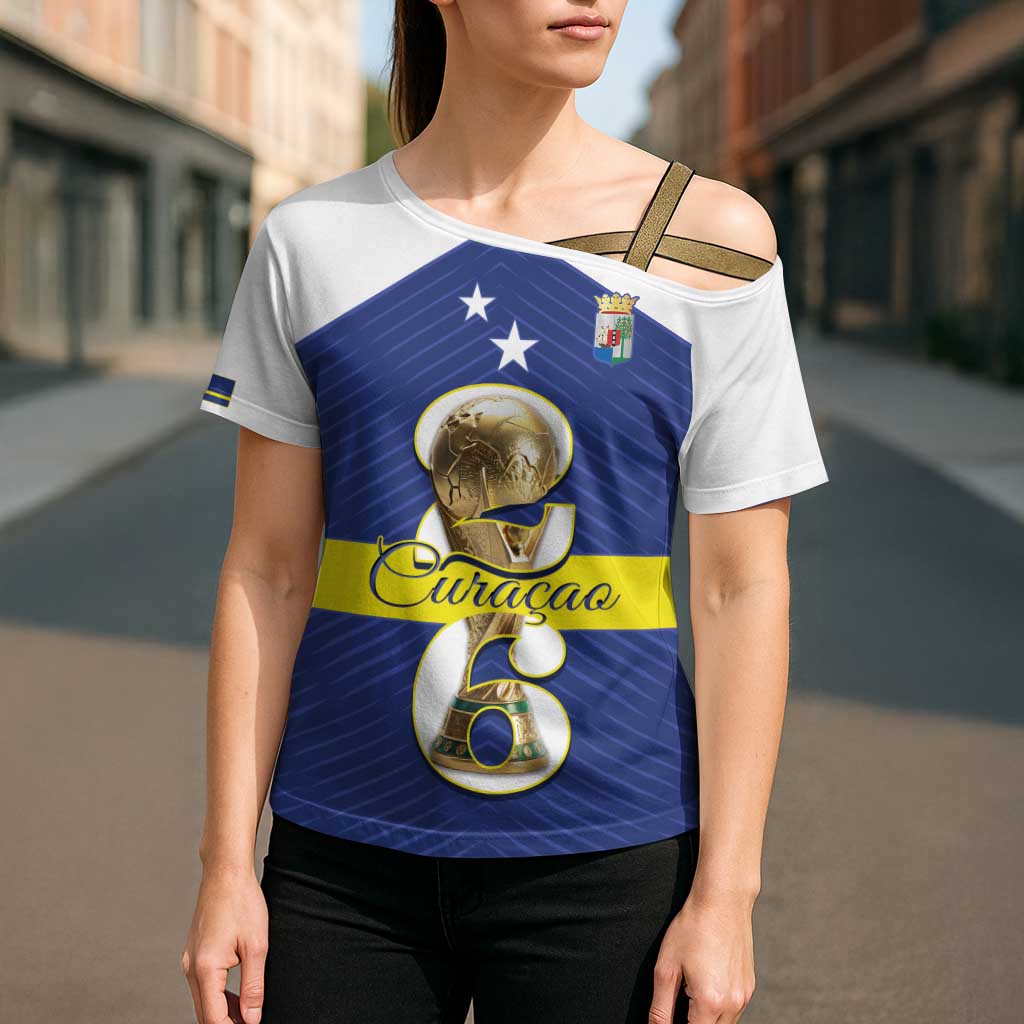 Personalized Curacao Football Cross Shoulder Shirt 2026 The Blue Wave is Rising - Wonder Print Shop