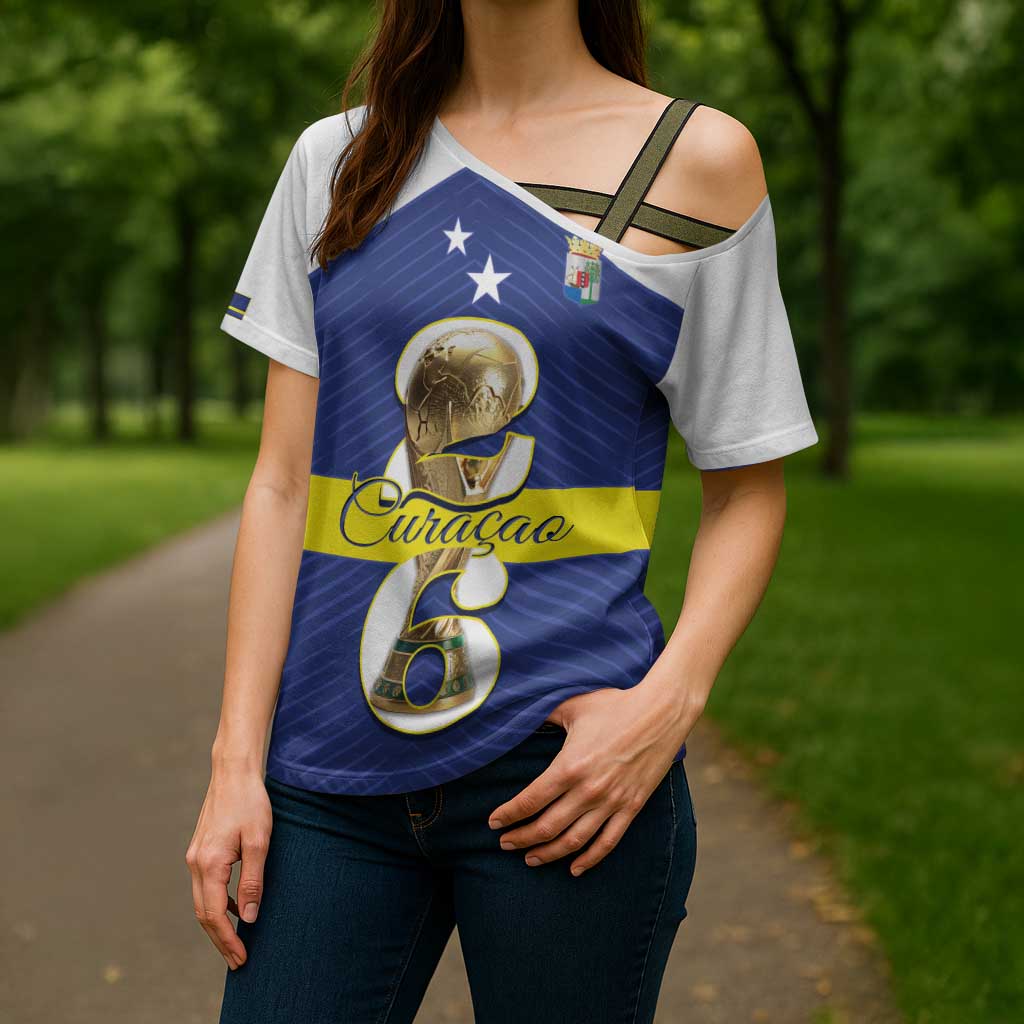 Personalized Curacao Football Cross Shoulder Shirt 2026 The Blue Wave is Rising - Wonder Print Shop