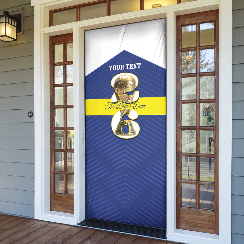 Personalized Curacao Football Door Cover 2026 The Blue Wave is Rising - Wonder Print Shop