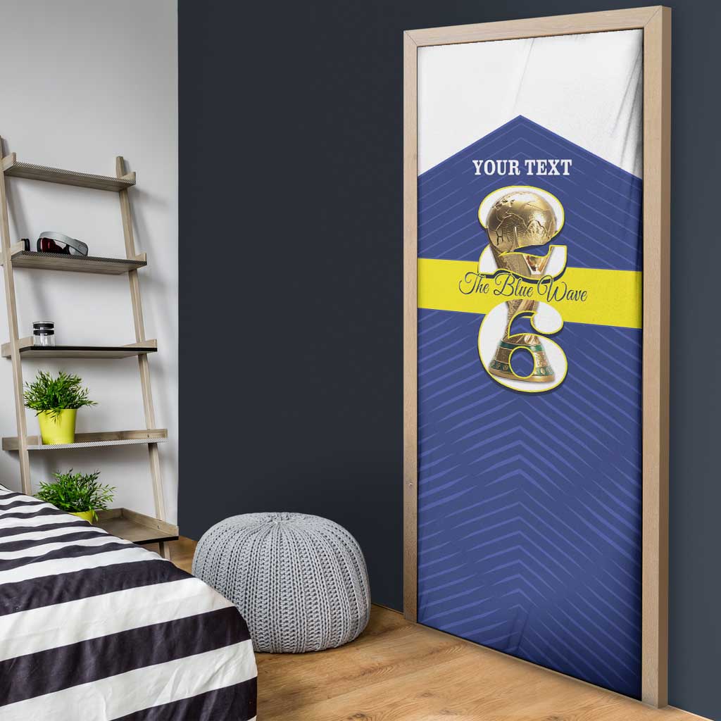 Personalized Curacao Football Door Cover 2026 The Blue Wave is Rising - Wonder Print Shop