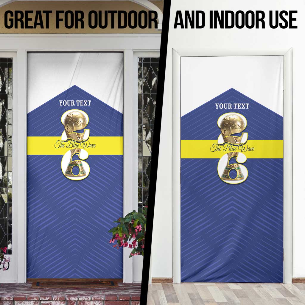 Personalized Curacao Football Door Cover 2026 The Blue Wave is Rising - Wonder Print Shop