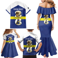 Personalized Curacao Football Family Matching Mermaid Dress and Hawaiian Shirt 2026 The Blue Wave is Rising - Wonder Print Shop