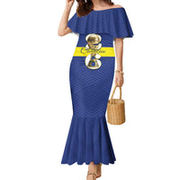 Personalized Curacao Football Family Matching Mermaid Dress and Hawaiian Shirt 2026 The Blue Wave is Rising - Wonder Print Shop