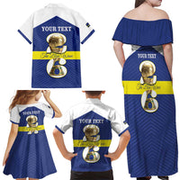 Personalized Curacao Football Family Matching Off Shoulder Maxi Dress and Hawaiian Shirt 2026 The Blue Wave is Rising - Wonder Print Shop