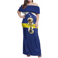 Personalized Curacao Football Family Matching Off Shoulder Maxi Dress and Hawaiian Shirt 2026 The Blue Wave is Rising - Wonder Print Shop