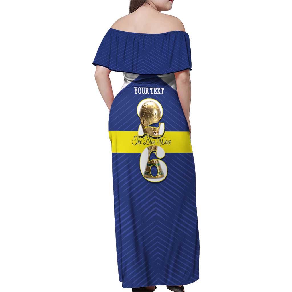 Personalized Curacao Football Family Matching Off Shoulder Maxi Dress and Hawaiian Shirt 2026 The Blue Wave is Rising - Wonder Print Shop