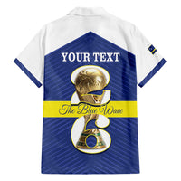 Personalized Curacao Football Family Matching Off Shoulder Short Dress and Hawaiian Shirt 2026 The Blue Wave is Rising - Wonder Print Shop