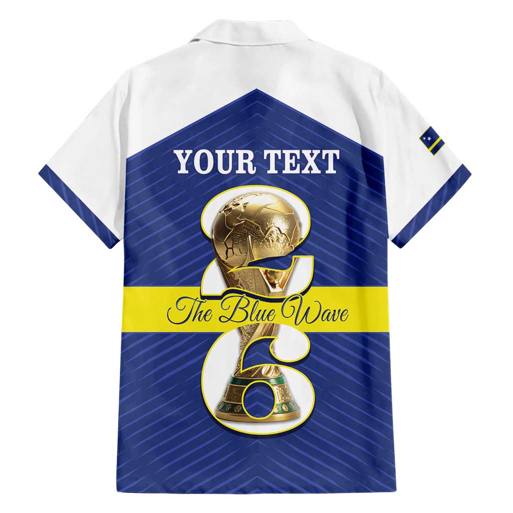 Personalized Curacao Football Family Matching Puletasi and Hawaiian Shirt 2026 The Blue Wave is Rising - Wonder Print Shop