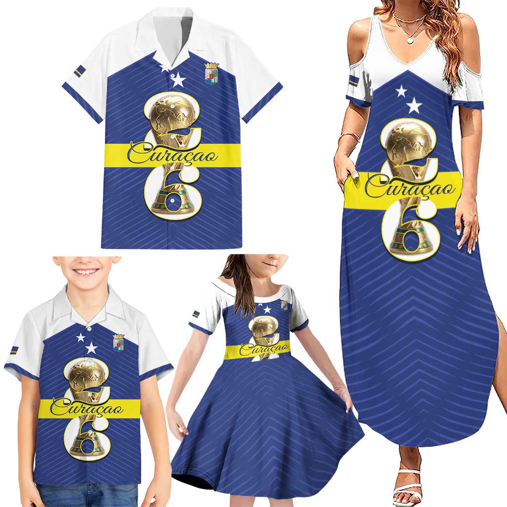 Personalized Curacao Football Family Matching Summer Maxi Dress and Hawaiian Shirt 2026 The Blue Wave is Rising - Wonder Print Shop