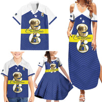 Personalized Curacao Football Family Matching Summer Maxi Dress and Hawaiian Shirt 2026 The Blue Wave is Rising - Wonder Print Shop