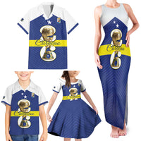 Personalized Curacao Football Family Matching Tank Maxi Dress and Hawaiian Shirt 2026 The Blue Wave is Rising - Wonder Print Shop