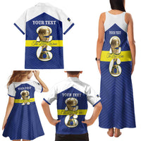 Personalized Curacao Football Family Matching Tank Maxi Dress and Hawaiian Shirt 2026 The Blue Wave is Rising - Wonder Print Shop
